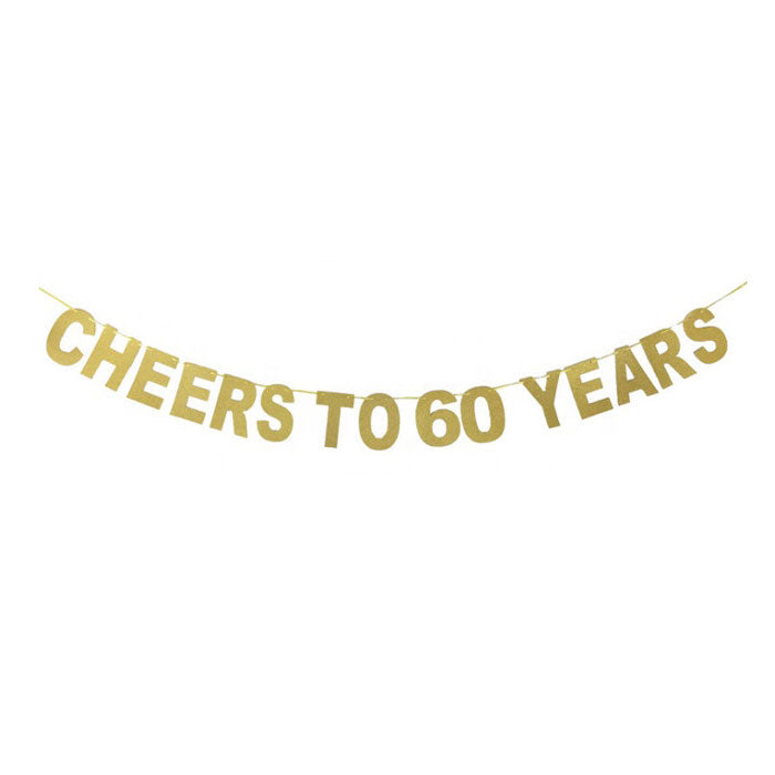 Cheers to 60 Years Banner (60th Birthday Party Banner) – Posh Party Co.