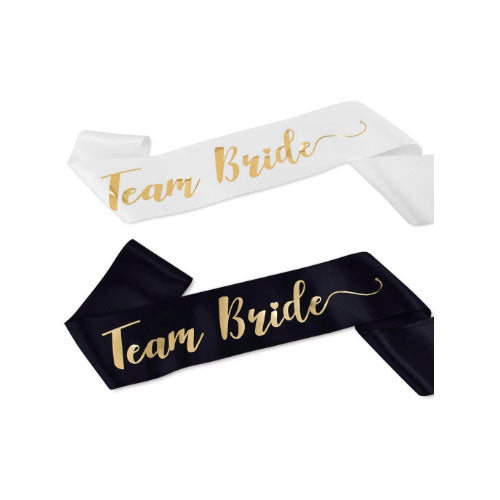 Team Bride Sash Black or White for Bachelorette Parties - Party Supplies in Canada